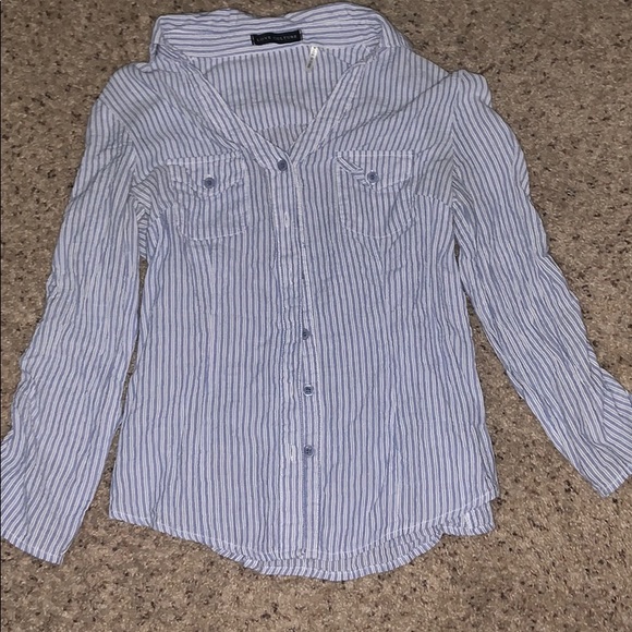 Blue/White stripe button up - Picture 1 of 1